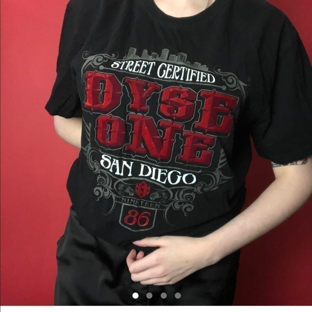 Vintage black tee with red velvet writing 🖤♥️